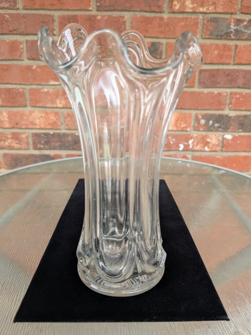 Antique Jefferson Krys-Tol Swung Glass Vase 10"
